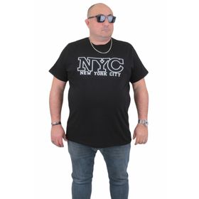 Moc Grande 24133 Büyük Beden Basic Siyah Erkek T-shirt