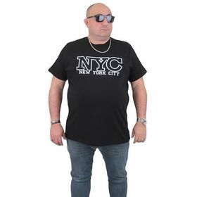 Moc Grande 24133 Büyük Beden Basic Siyah Erkek T-shirt