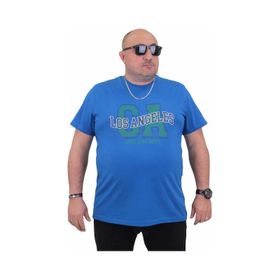 Moc Grande 24136 Büyük Beden Basic Saks Erkek T-shirt