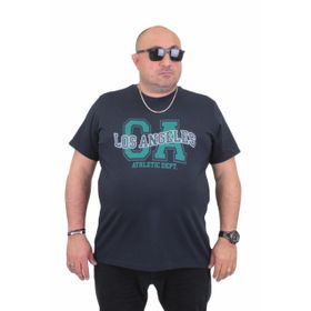 Moc Grande 24136 Sıfır Yaka Los Angeles Lacivert Erkek T-shirt