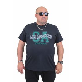 Moc Grande 24136 Sıfır Yaka Los Angeles Lacivert Erkek T-shirt