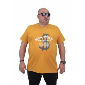 Moc Grande 24137 Büyük Beden Basic Hardal Erkek T-shirt