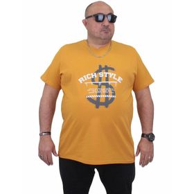 Moc Grande 24137 Büyük Beden Basic Hardal Erkek T-shirt