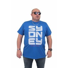 Moc Grande 24139 Büyük Beden Basic Saks Erkek T-shirt