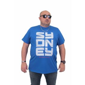 Moc Grande 24139 Büyük Beden Basic Saks Erkek T-shirt