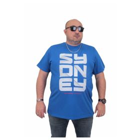 Moc Grande 24139 Büyük Beden Basic Saks Erkek T-shirt