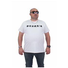 Moc Grande 24140 Büyük Beden Basic Beyaz Erkek T-shirt