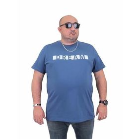 Moc Grande 24140 Büyük Beden Basic İndigo Erkek T-shirt
