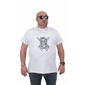 Moc Grande 24141 Büyük Beden Basic Beyaz Erkek T-shirt
