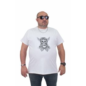Moc Grande 24141 Büyük Beden Basic Beyaz Erkek T-shirt