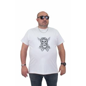Moc Grande 24141 Büyük Beden Basic Beyaz Erkek T-shirt