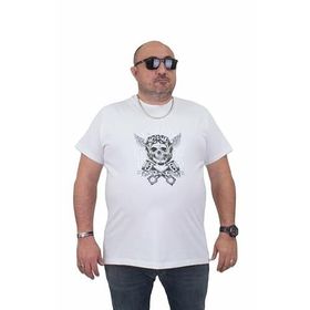 Moc Grande 24141 Büyük Beden Basic Beyaz Erkek T-shirt