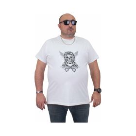 Moc Grande 24141 Büyük Beden Basic Beyaz Erkek T-shirt