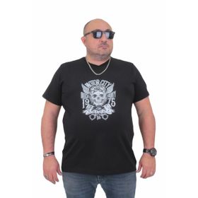 Moc Grande 24141 Büyük Beden Basic Siyah Erkek T-shirt