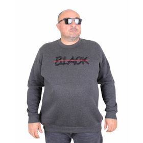Moc Grande 24202 Antrasit Melanj Sıfır Yaka Erkek Sweatshirt