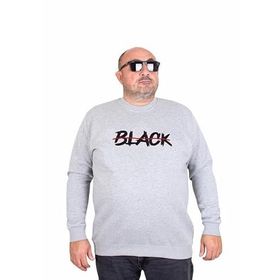 Moc Grande 24202 Gri Melanj Sıfır Yaka Erkek Sweatshirt