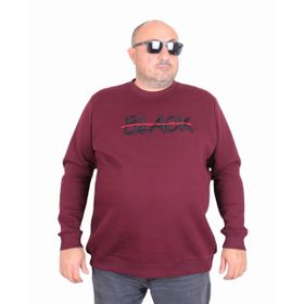 Moc Grande 24202 Mürdüm Sıfır Yaka Erkek Sweatshirt