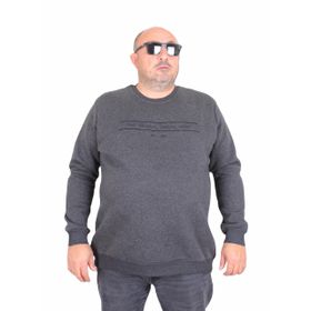 Moc Grande 24203 Antrasit Melanj Sıfır Yaka Erkek Sweatshirt