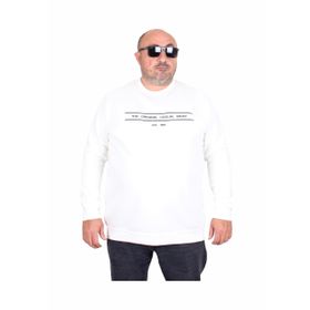 Moc Grande 24203 Ekru Sıfır Yaka Erkek Sweatshirt