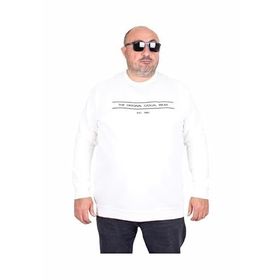 Moc Grande 24203 Ekru Sıfır Yaka Erkek Sweatshirt