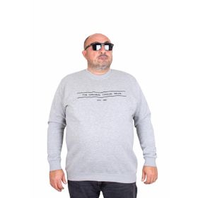 Moc Grande 24203 Gri Melanj Sıfır Yaka Erkek Sweatshirt