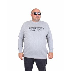Moc Grande 24205 Gri Melanj Sıfır Yaka Erkek Sweatshirt