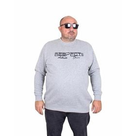 Moc Grande 24205 Gri Melanj Sıfır Yaka Erkek Sweatshirt