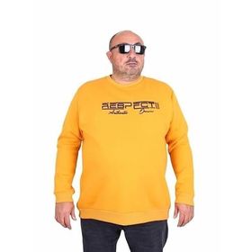 Moc Grande 24205 Hardal Sıfır Yaka Erkek Sweatshirt