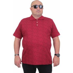 Moc Grande 24450 Bordo Polo Yaka Üçgen Baskılı Erkek T-shirt