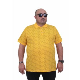 Moc Grande 24450 Sarı Polo Yaka Üçgen Baskılı Erkek T-shirt