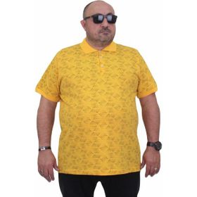 Moc Grande 24450 Sarı Polo Yaka Üçgen Baskılı Erkek T-shirt