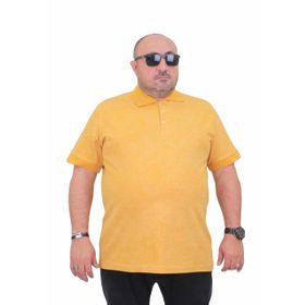 Moc Grande 24451 Hardal Mat Baskılı Polo Yaka Erkek T-shirt