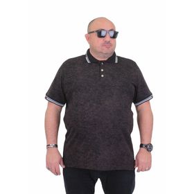 Moc Grande 24451 Siyah Mat Baskılı Polo Yaka Erkek T-shirt