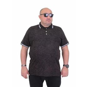Moc Grande 24451 Siyah Mat Baskılı Polo Yaka Erkek T-shirt