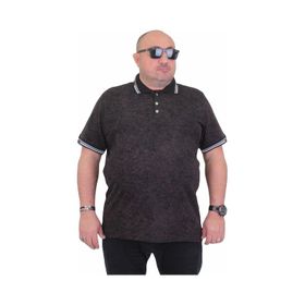 Moc Grande 24451 Siyah Mat Baskılı Polo Yaka Erkek T-shirt