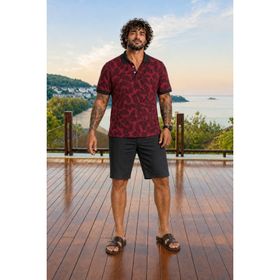 Moc Grande 24455 Hawai Bordo Erkek T-shirt