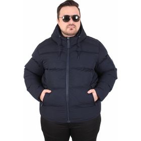 Moc Grande 2505 Lusso Lacivert Kapüşonlu Erkek Mont