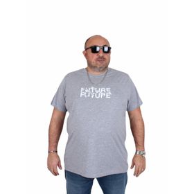 Moc Grande 25138 The Future Gri Melanj Sıfır Yaka Erkek T-shirt