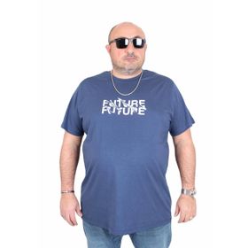 Moc Grande 25138 The Future İndigo Sıfır Yaka Erkek T-shirt
