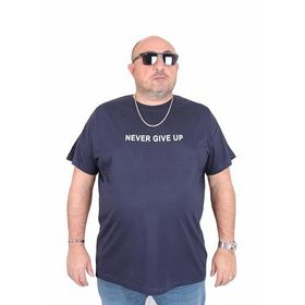 Moc Grande 25140 Never Give Up Lacivert Sıfır Yaka Erkek T-shirt