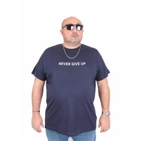 Moc Grande 25140 Never Give Up Lacivert Sıfır Yaka Erkek T-shirt