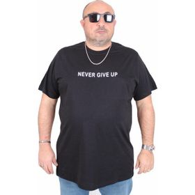 Moc Grande 25140 Never Give Up Siyah Sıfır Yaka Erkek T-shirt