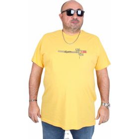 Moc Grande 25146 Un Beat En Sarı Sıfır Yaka Erkek T-shirt