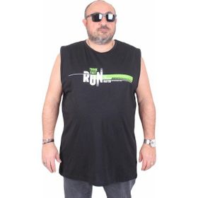 Moc Grande 25152 Think Fast Run Siyah Baskılı Kolsuz Erkek T-shirt