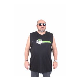 Moc Grande 25152 Think Fast Run Siyah Baskılı Kolsuz Erkek T-shirt