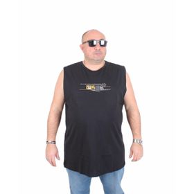 Moc Grande 25153 Break Limits Siyah Baskılı Kolsuz Erkek T-shirt