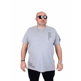 Moc Grande 25157 Believe Gri Melanj Sıfır Yaka Erkek T-shirt
