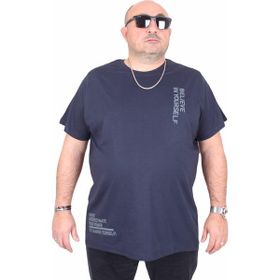Moc Grande 25157 Believe Lacivert Sıfır Yaka Erkek T-shirt