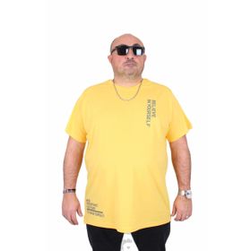 Moc Grande 25157 Believe Sarı Sıfır Yaka Erkek T-shirt