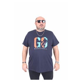 Moc Grande 25161 Lets Go Lacivert Sıfır Yaka Erkek T-shirt